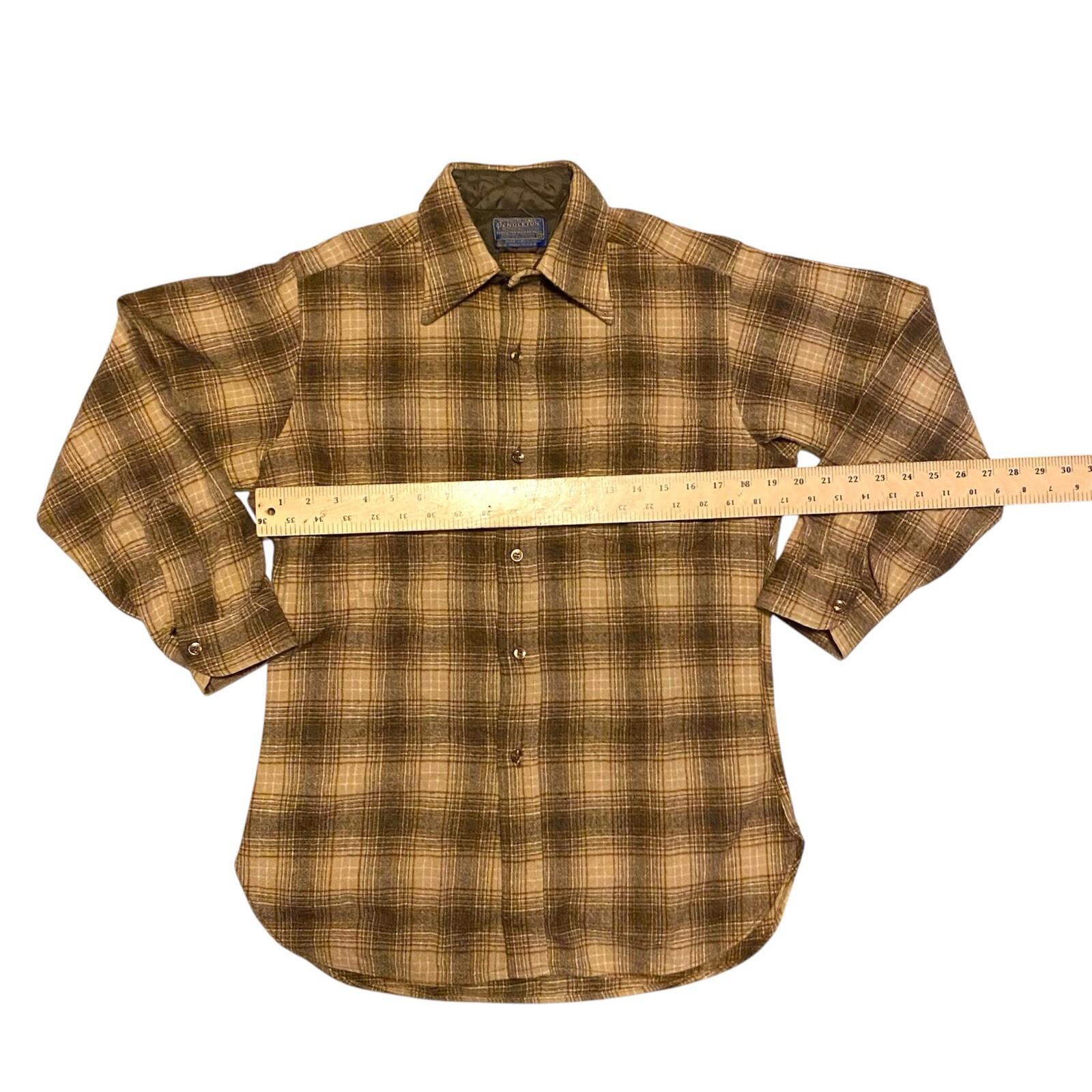 Pendleton Vintage Wool Button Up Lodge Shirt 60s … - image 5