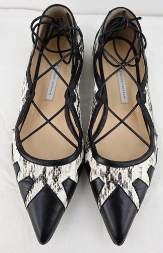Bionda Castana “Geraldine” Elaphe & Calf Leather Flats Size Size EU38.5/US8.5 - Picture 3 of 11