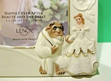 LENOX HAPPILY EVER AFTER -- BEAUTY and the BEAST PICTURE FRAME -- NEW in BOX COA