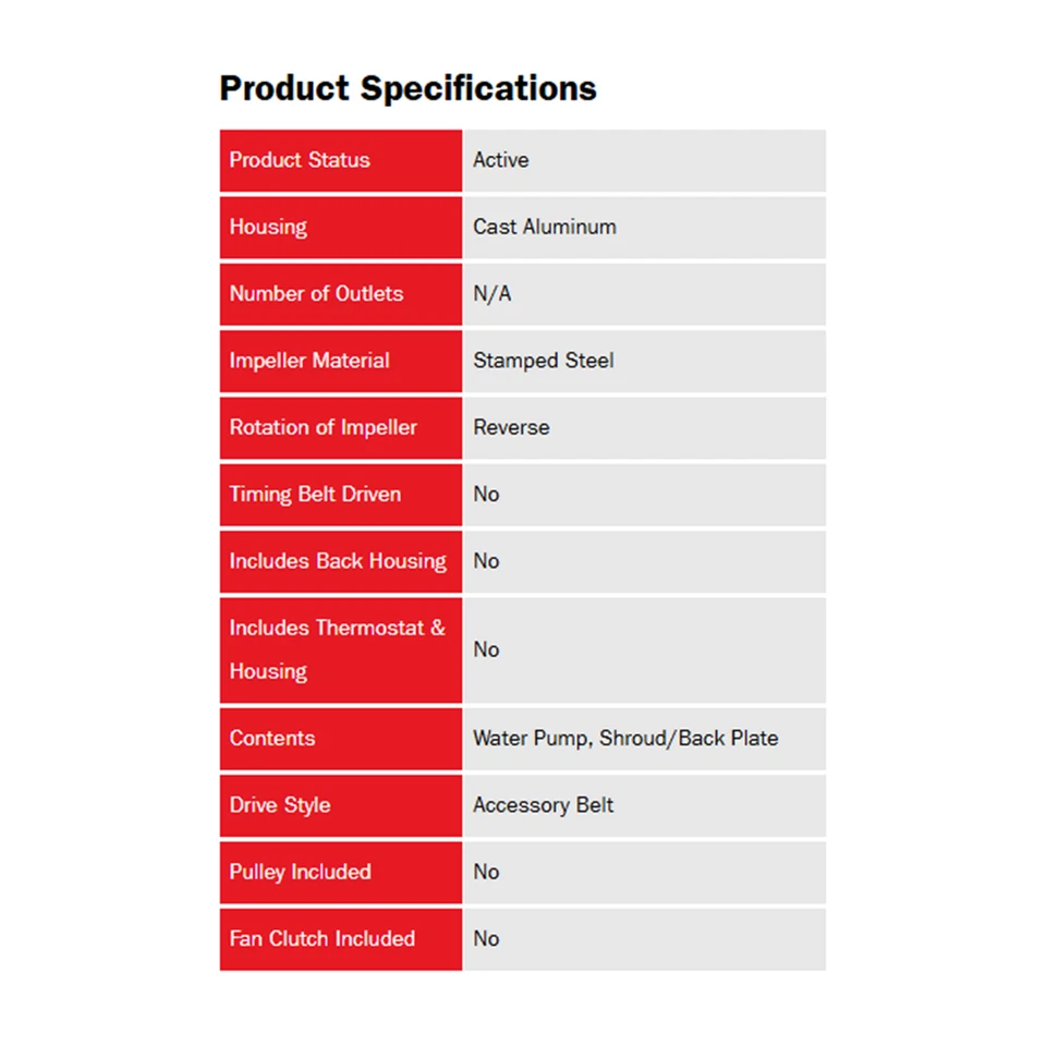 Bomba de agua Gates de aluminio inversa para Lexus ES350, RX350 / Toyota Camry, Avalon Foto 2 de 4