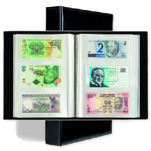 300 Banknotes Album US Currency Collection World Paper Money Leatherette Binder