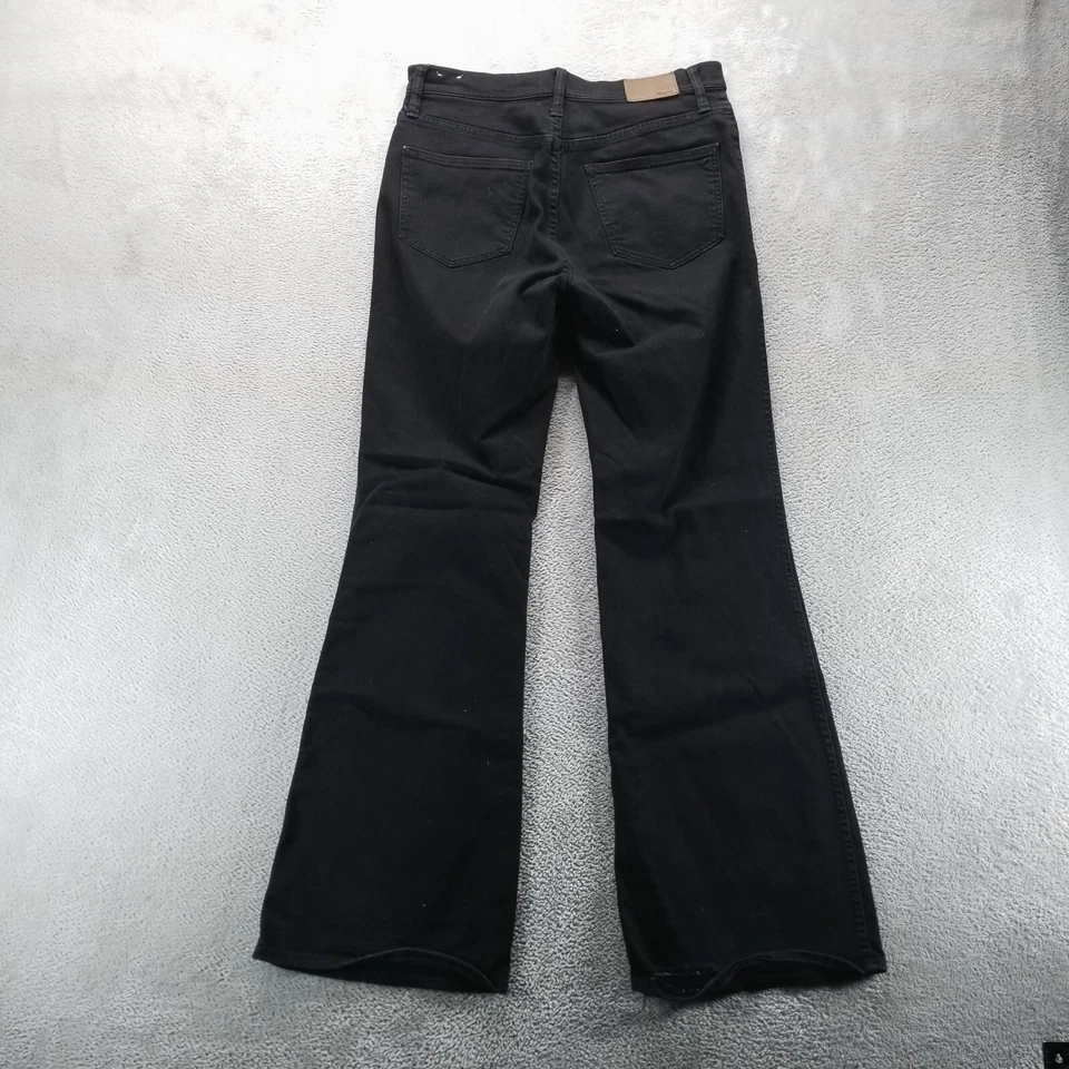 Madewell Jeans Womens 29 Black Flea Market Flare High Rise Dark Wash Denim - Image 2 of 4
