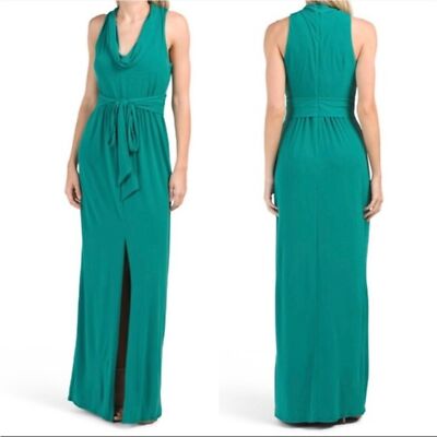 green silk slit dress Nina Canacci 5307 Size 6 Green Prom Dress Evening Gown Slit Satin – Glass  Slipper Formals main image 1