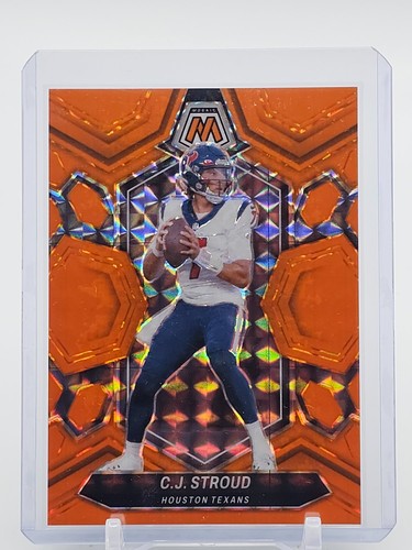 C.J. STROUD 2024 PANINI MOSAIC FOOTBALL ORANGE FLUORESCENT /25 #85 TEXANS Q6098