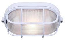1-Light Outdoor Wall or Ceiling Light, Style White Finish, Durable Wet-Outdoo...