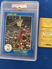 1984-85 Star Court Kings #26 Michael Jordan PSA 7 Rookie Card MBA Gold Diamond. rookie card picture