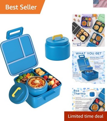 Bento Lunch Box for Kids with 8oz Thermo Containers for School,Camping