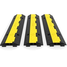 Produktbild - Vevor Kabelschutzmatte 3 Stück 101x25x5 cm Kabelbrücke Überfahrschutz Gummi