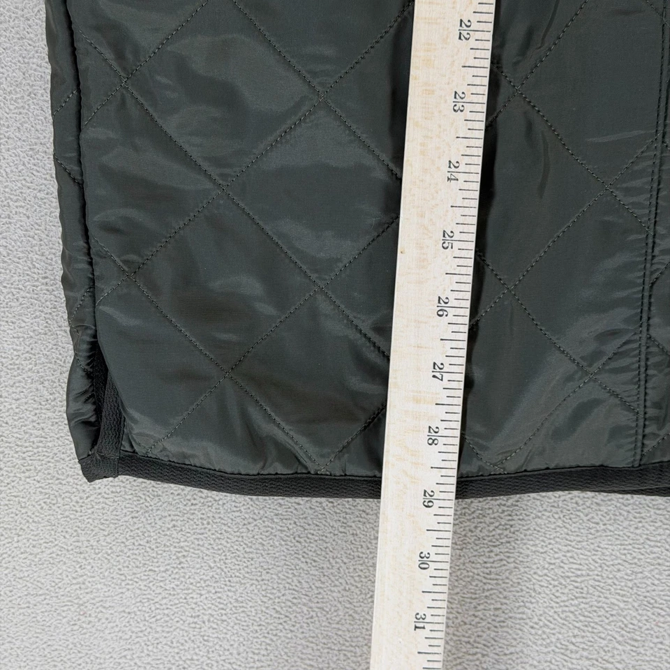 Chaleco Acolchado Barbour Para Hombres Verde Oliva Forrado de Vellón Cremallera Bolsillos Frontales Talla M Foto 4 de 4