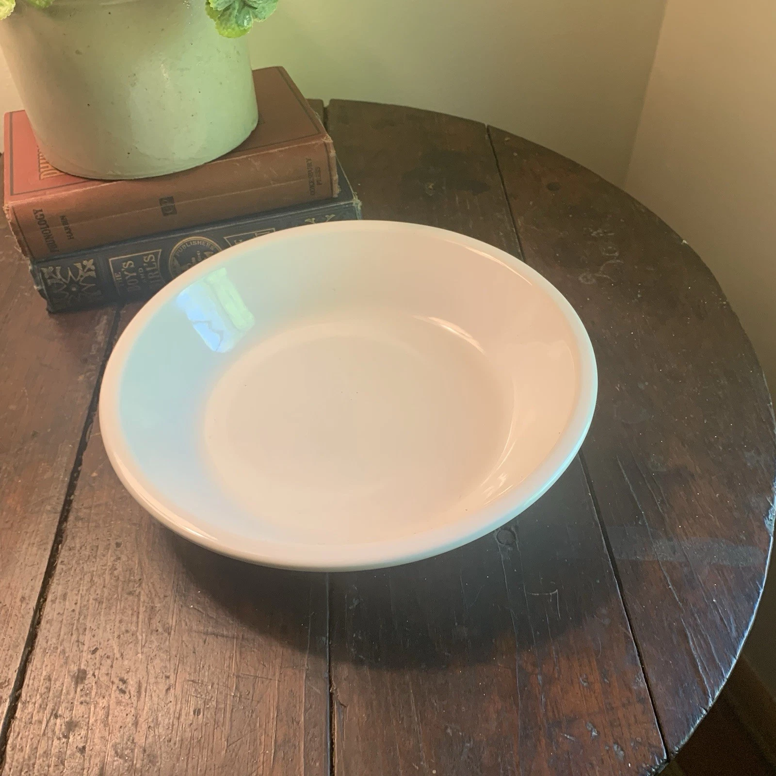 Le Creuset Round White Stoneware Pie Baking Plate Dish Pan France Approx 10 In