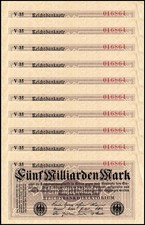 Germany 5 Milliarden - Billion Mark, 1923, P-123, Used X 10 PCS