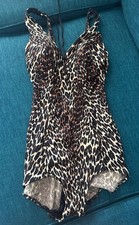 Vintage 1960s Pinup Cole of California Leopard Print Swimsuit One Piece Small