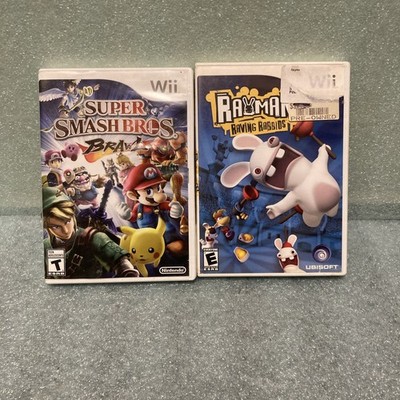 Super Smash Bros Brawl - Nintendo  Wii   Rayman Raving Rabbids Lot Of 2