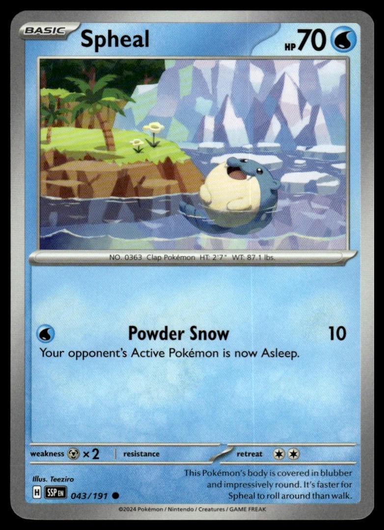 Spheal SV08: Surging Sparks 043/191 Normal NM