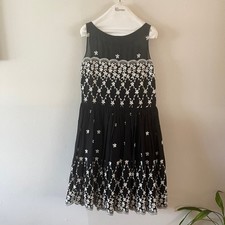 RED Valentino Black White Floral Embroidered Lace Dress Size 46 US 10 Feminine