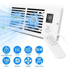 Register Booster Fan Smart Temperature Control 4"x10" Heating Cooling Vent Fan