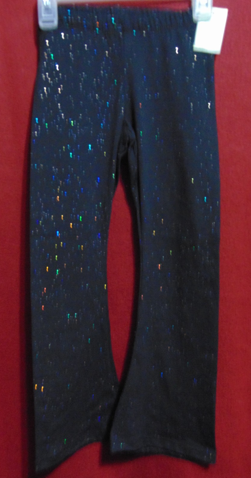 Girls Extremely Me Flare Leggings Size 4 Black Sparkling Glitter NEW With tag!