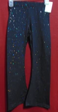 Girls Extremely Me Flare Leggings Size 6X Black Sparkling Glitter NEW With tag!