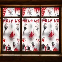 Halloween Dekoration Fensterbilder 3 StüCk Blutige HandabdrüCke Zombie