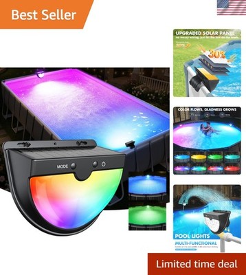Solar Pool Light for Above Ground Pools   10 Modes, Clip Mount, Waterproof LED