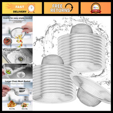 40pcs 4.5" Stainless Steel Mesh Sink Strainer - Heavy Duty Drain Filter Trap