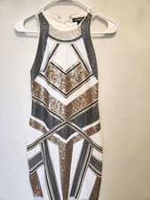 Womens dress Express size XS body con open shoulder sequin party