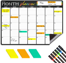 Magnetic Dry Erase Monthly Calendar - 17"X12" Monthly Calendar for Fridge - 36 R
