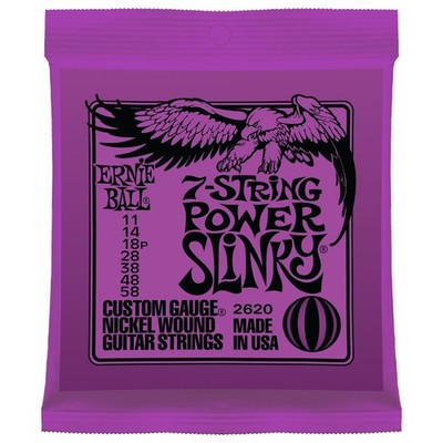 Ernie Ball Nickel Power Slinky 7-String Electric Strings (11-58)