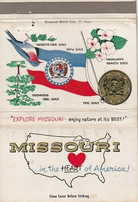 BILLBOARD MATCHBOOK - MISSOURI IN THE HEART OF AMERICA - EXPLORE