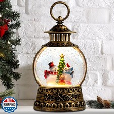 Christmas Snowman Snow Globe, Snowman Musical Snow Globe Lantern