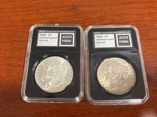 1888 X 2 Morgan Silver Dollar Selling As A Set Of 2 Great Tone! Free Shipping