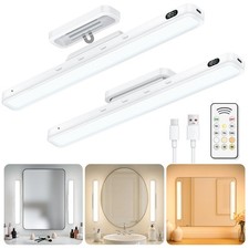 2 PCS 3W Rechargeable LED Vanity Mirror Lights With Remote Control StickOn