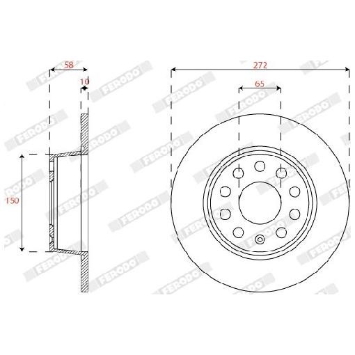 2X Bremsscheibe Hinten FüR VW T-ROC A11 AC7 AC8 D11 17 Bis 26 Ferodo Cxxa Dada-image