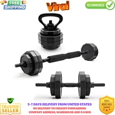 CAP Barbell 66 lb Multi-Use Adjustable Weight Set - Versatile Dumbbell, Barbell 