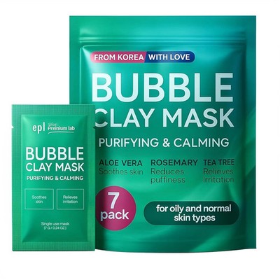 Korean Carbonated Bubble Clay Mask for Blackheads and Pores   Pack of 7