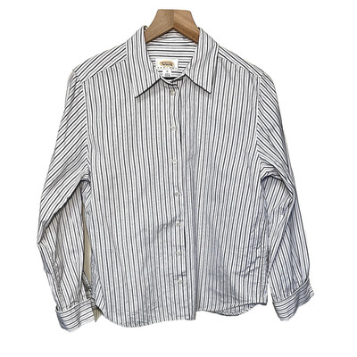 Talbots Women's Pin Stripe Oxford Dress Shirt With French Cuffs Size 10P