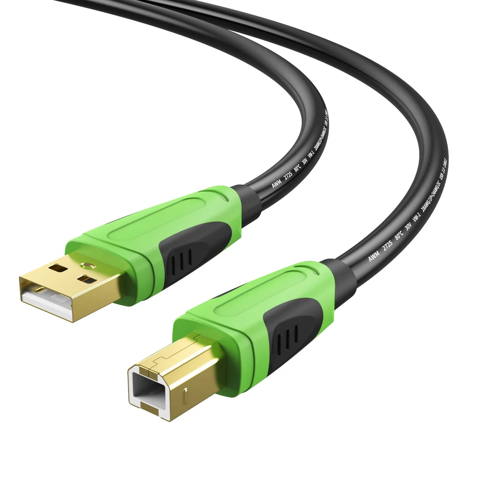 USB Printer Cable 25Ft USB 2.0 Printer Cable Cord Type A-Male to B-Male P - Image 2 of 4
