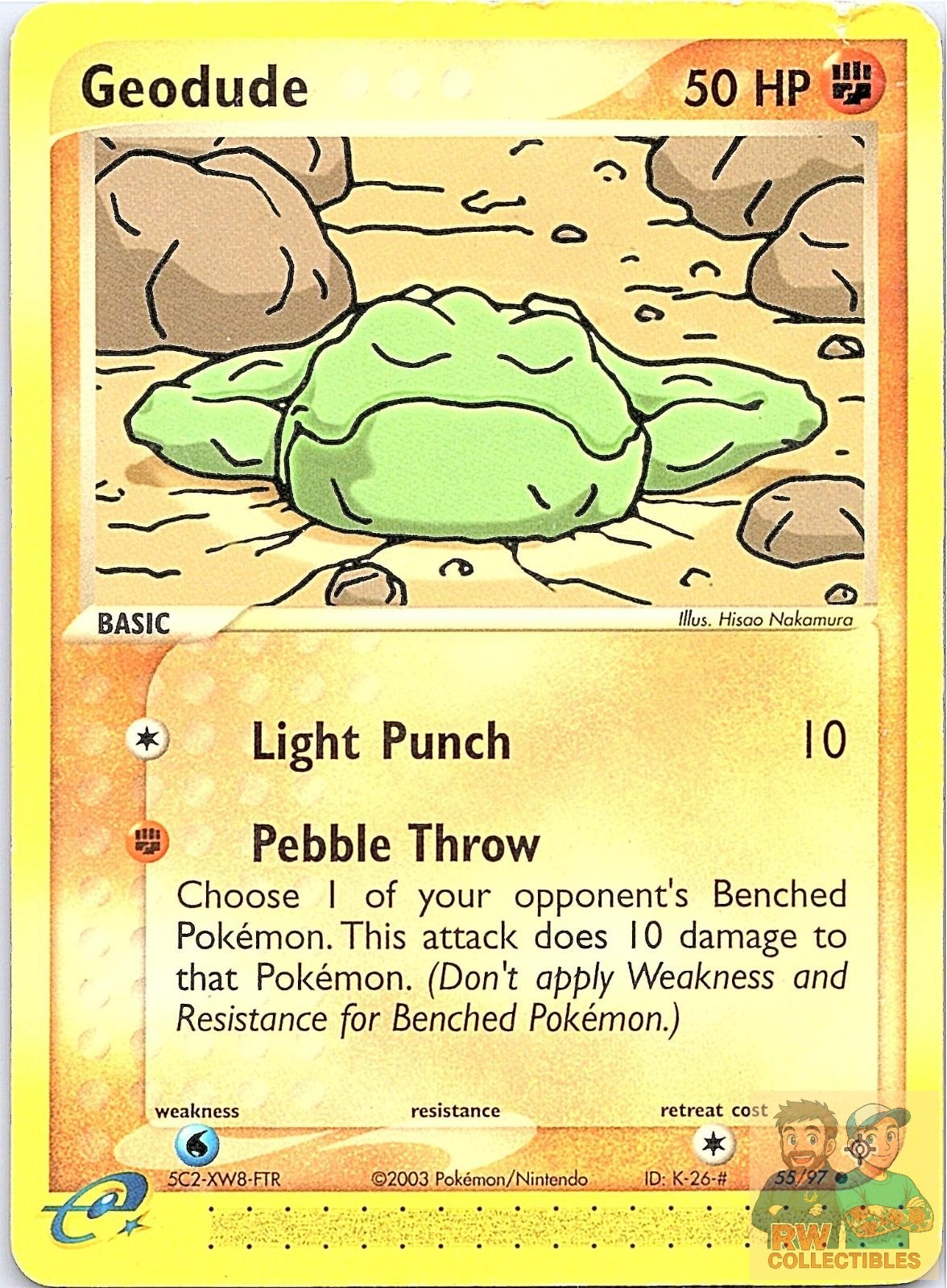 Geodude 55/97 Common Dragon Pokemon Damaged