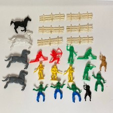 Vintage Cowboy And Indian Figurines Unbranded Mixed Lot 24 Pieces