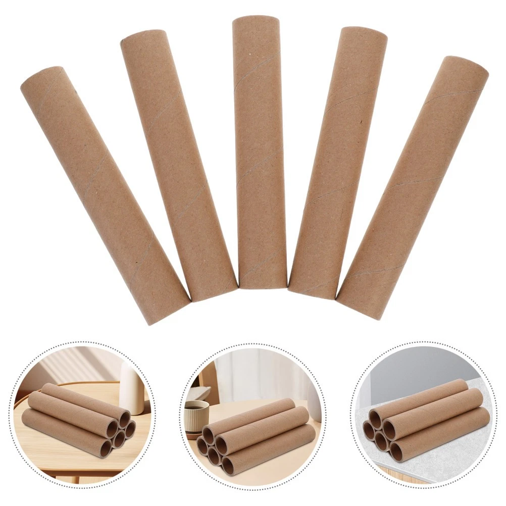 5Pcs Reusable Kraft Paperboard Tubes for DIY Lightweight Poster Storage Tube