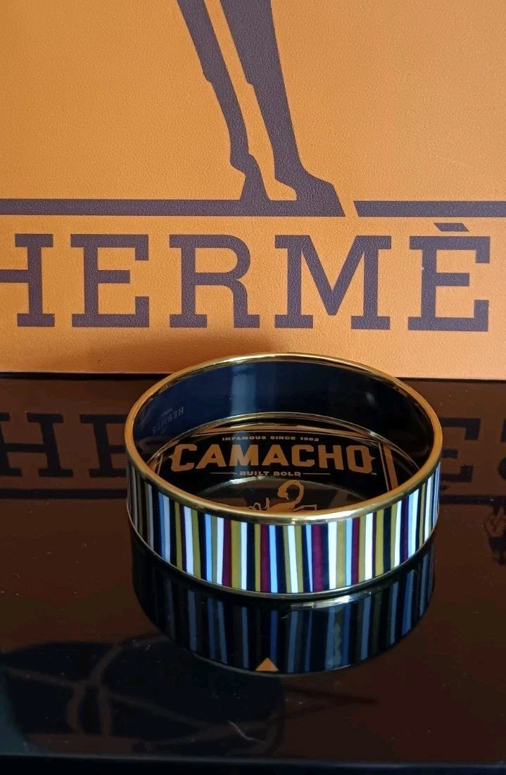 HERMÈS Bracciale HERMES Smalto Strisce MM Tono Oro