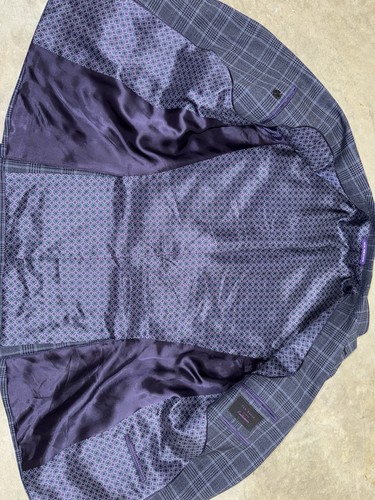 Ted Baker London Endurance Blazer Jacket Mens 40S Blue Plaid Wool Sport Coat NEW - Picture 11 of 20