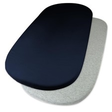 2-Pack Organic Cotton Fitted Bassinet Sheet, Dark Navy, One Size