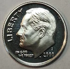 2000 S Roosevelt Silver Proof Dime Ten Cents 90% Silver Cameo US Coin R-S00F