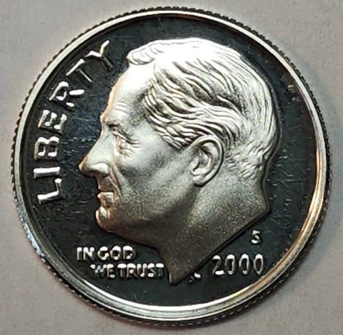 Photo of a 2000-S Roosevelt Dime Proof from an eBay listing that sold on Jul 13, 2026