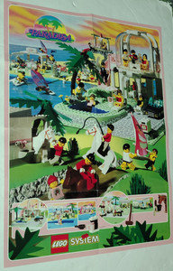 POSTER ONLY Lego System 1992 Paradisa Fold Out Wall Poster Vintage 23.5" x 16.5"
