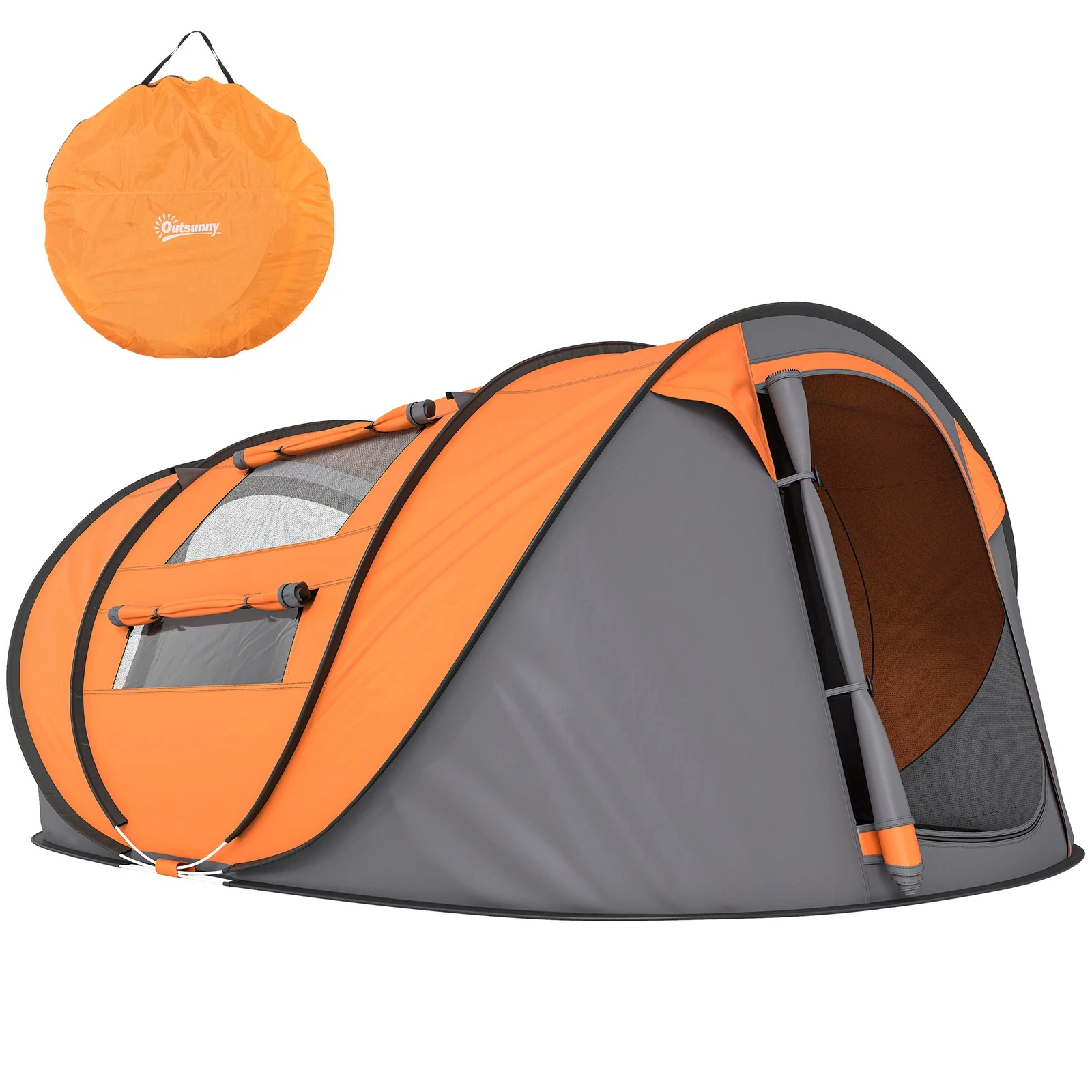 Outsunny Camping Tent Dome Pop-up Tent with Windows for 4 Person Orange
Opens in a new window or tab