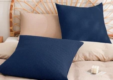 PHF 100% Cotton Waffle Weave Euro Shams 26" x 26", No Filling, 2 Pack Elegant...