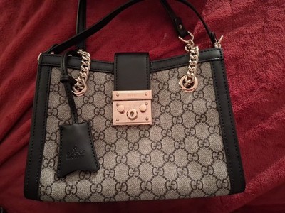Gucci Padlock GG Shoulder Bag Small Beige/Black Canvas/Leather