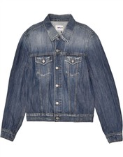 Gas Womens Crop Denim Jacket Uk 14 Large Blue Cotton Bg03